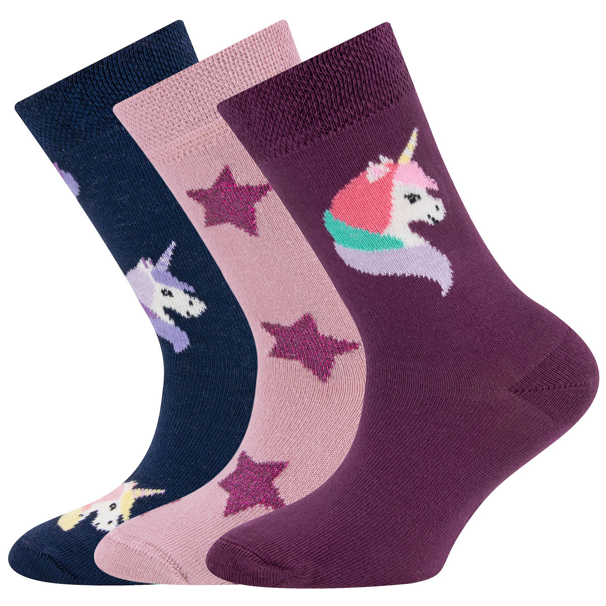 Socken 3er Pack Einhörner/Sterne