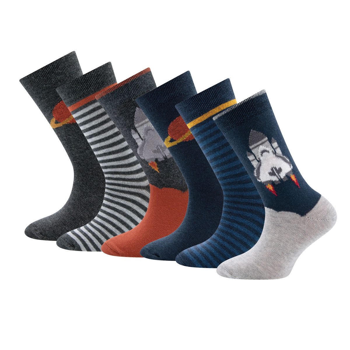EWERS Socken 6er Pack Rakete, Gr. 35-38, Mehrfarbig