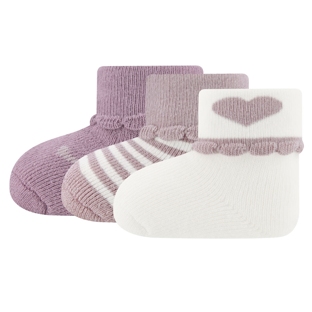 Babysocken 3er Pack Herzen/Ringel