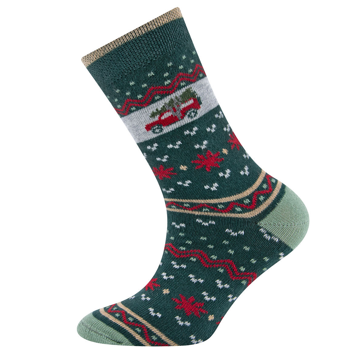 Socken Auto mit Tannenbaum