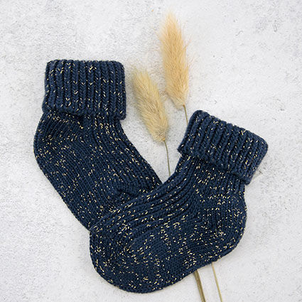 Rippsocken Glitzer mit Umschlag