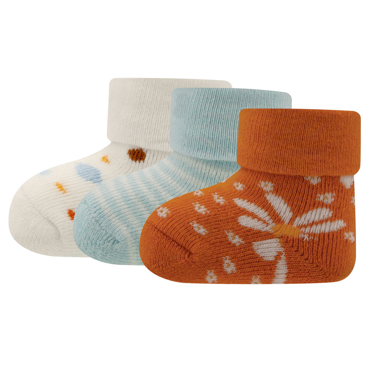 Babysocken 3er Pack Blumen/Ringel