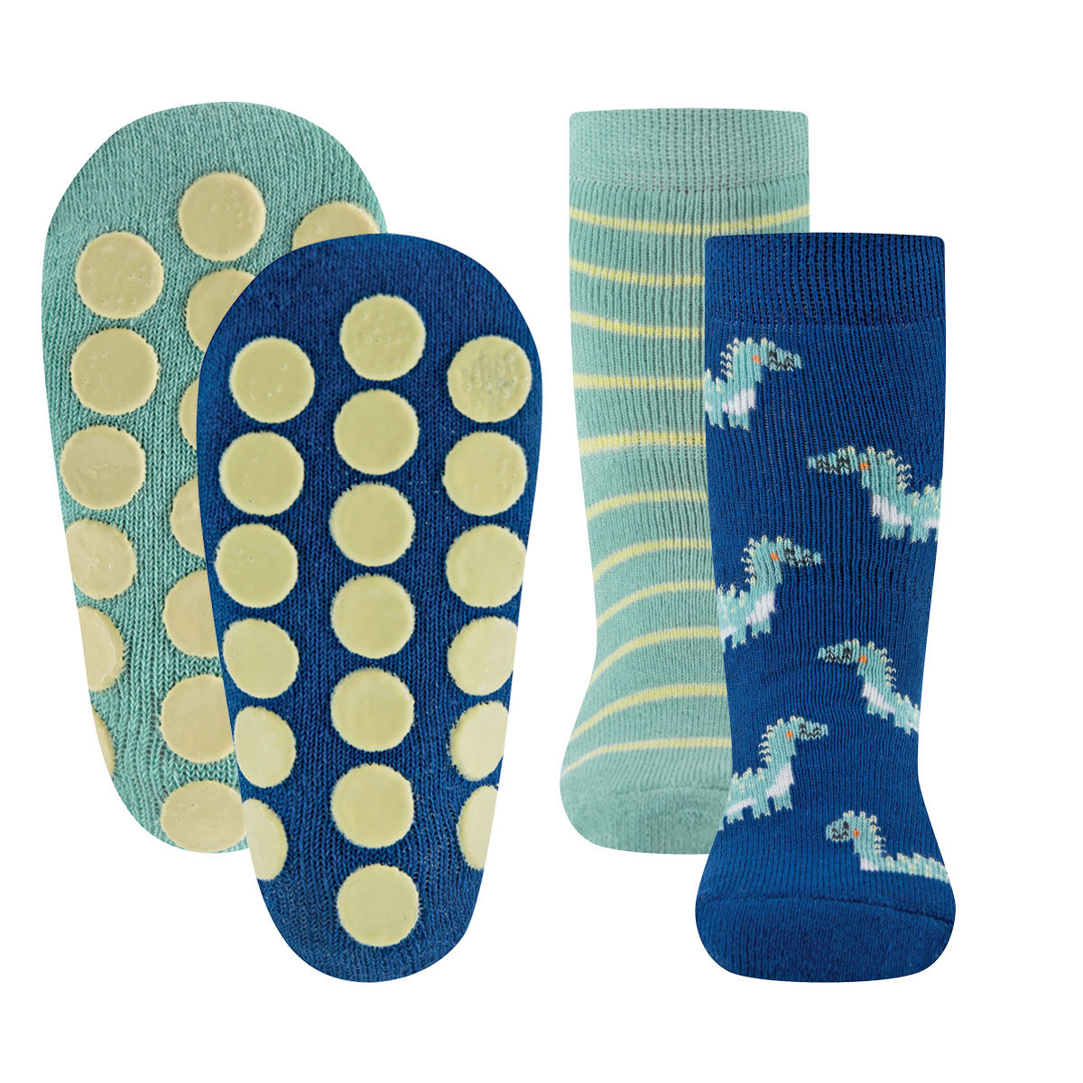 Stoppersocken  2er Pack Dinos/Ringel