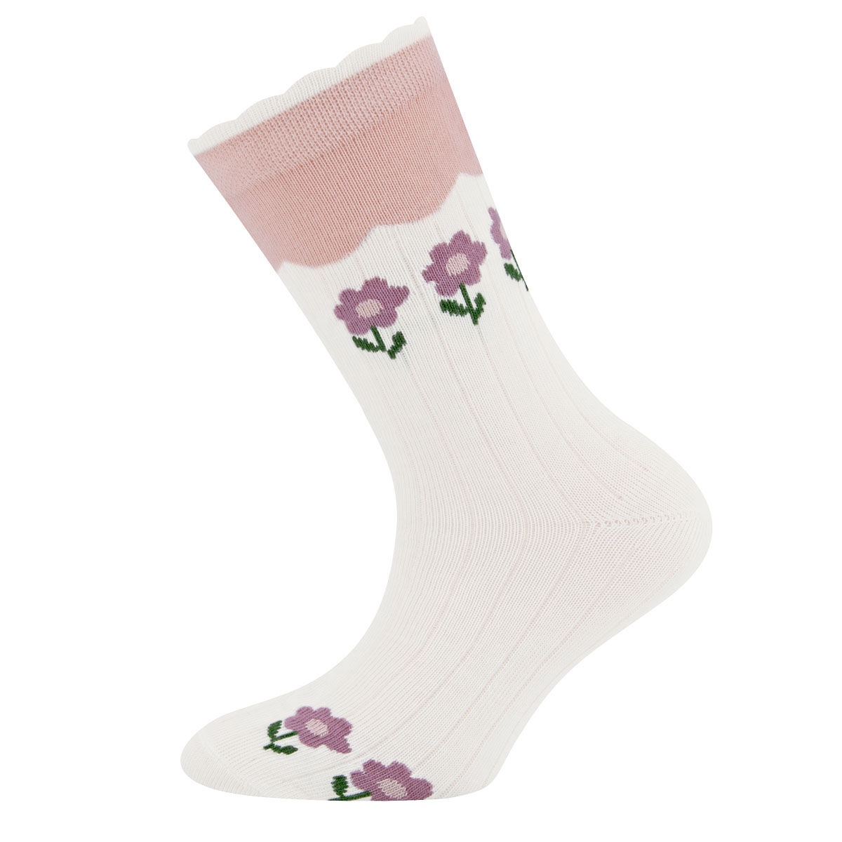Socken GOTS Blumen/Rippe Socken GOTS Blumen/Rippe