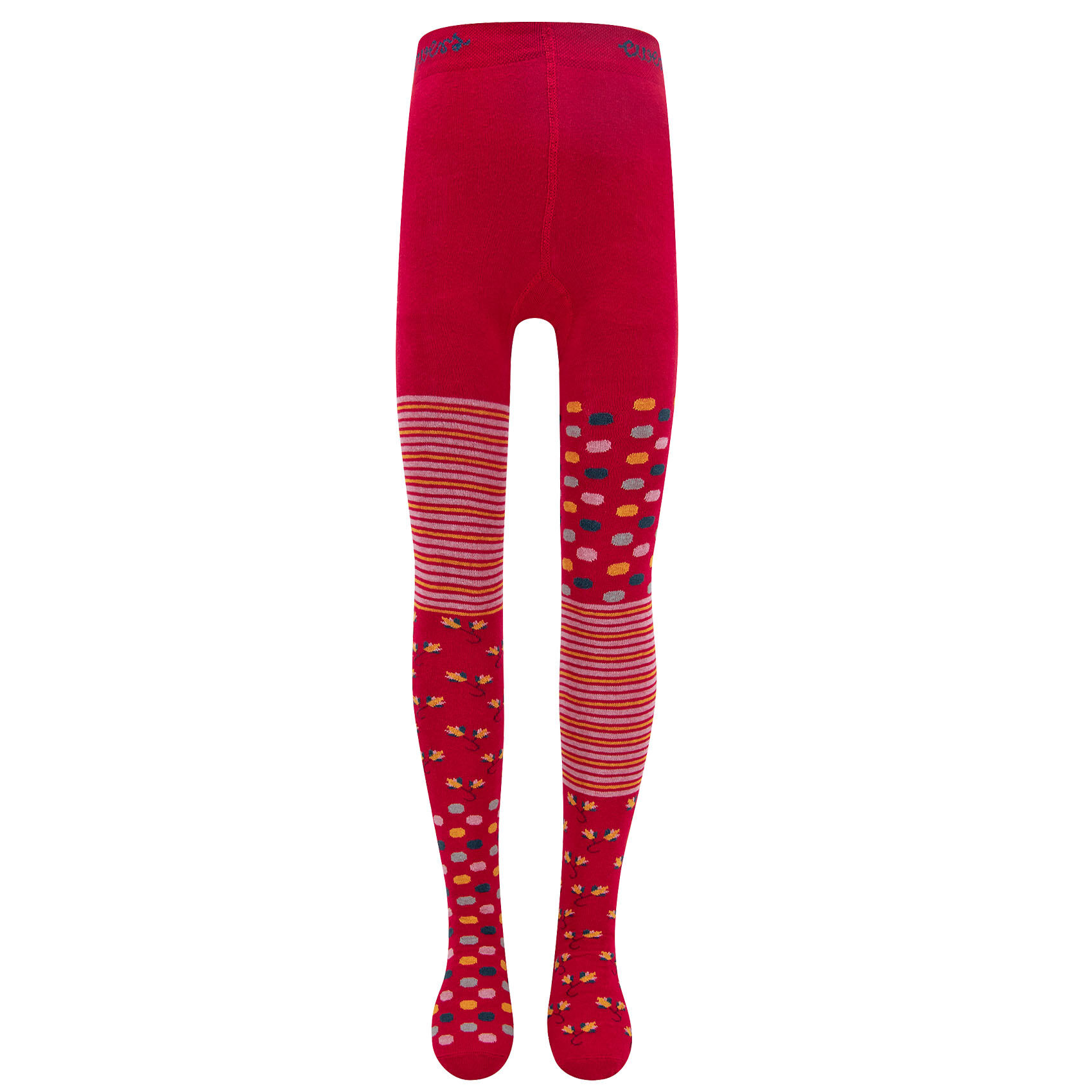 EWERS Strumpfhose Flipside Ringel/Punkte, Gr. 92-98, ..karmin, Mädchen