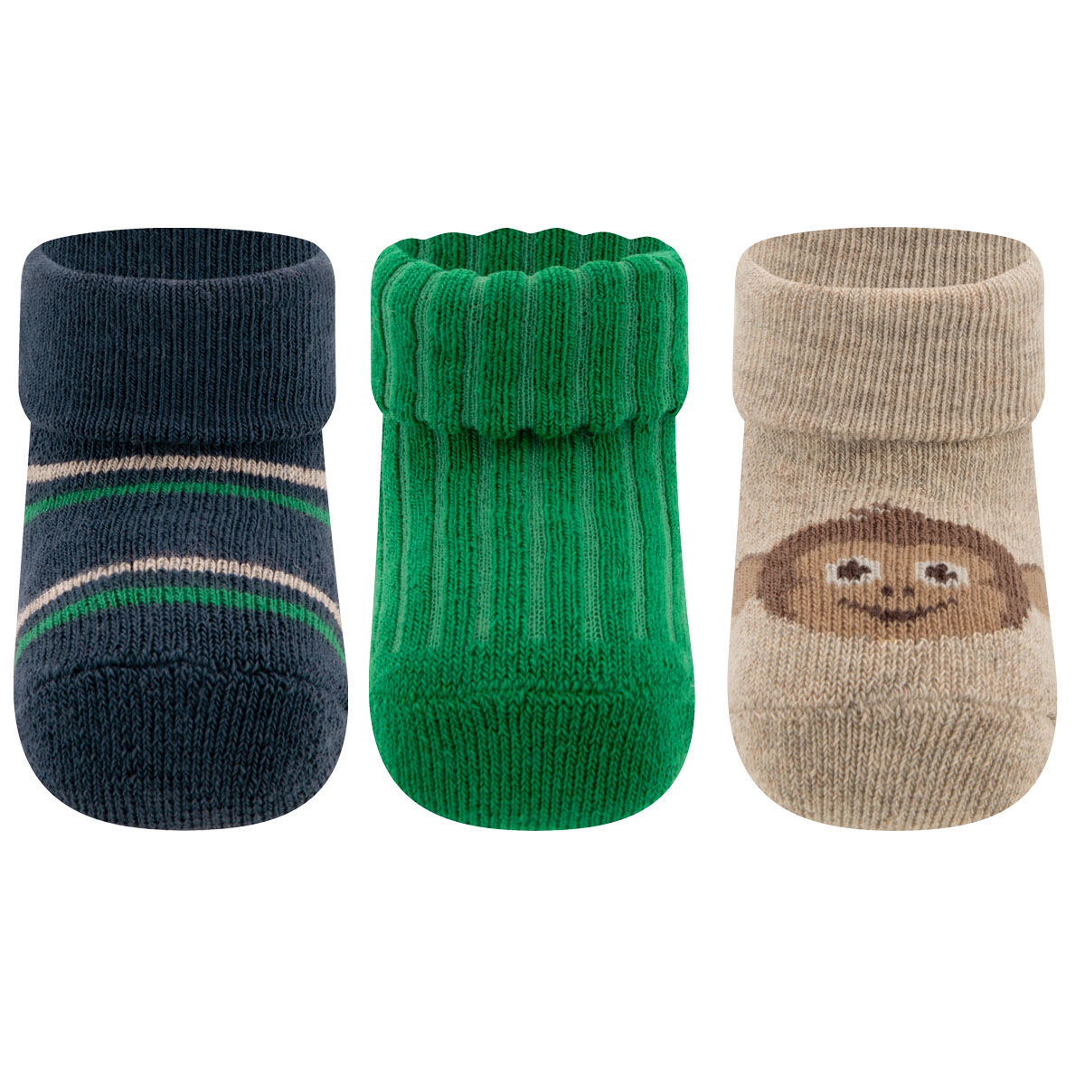 Babysocken 3er Pack Äffchen