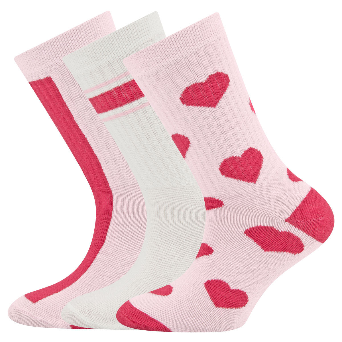 Socken 3-Pack Herzen/Streifen