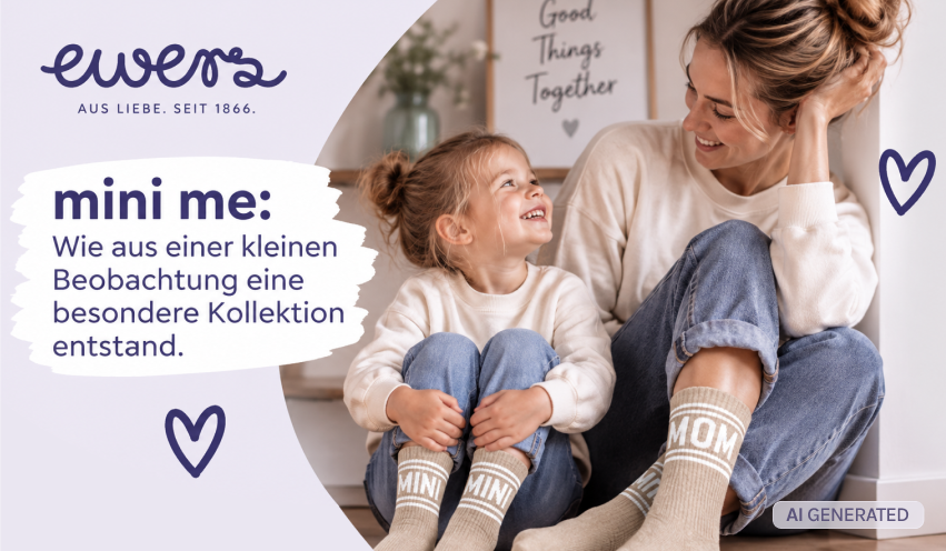 Mutte mit kleiner Tochter die sich anschauen und mini me Socken tragen beide sitzend