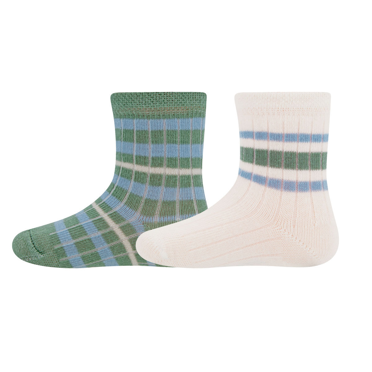 Socken 2er Pack Ringel/Rippe