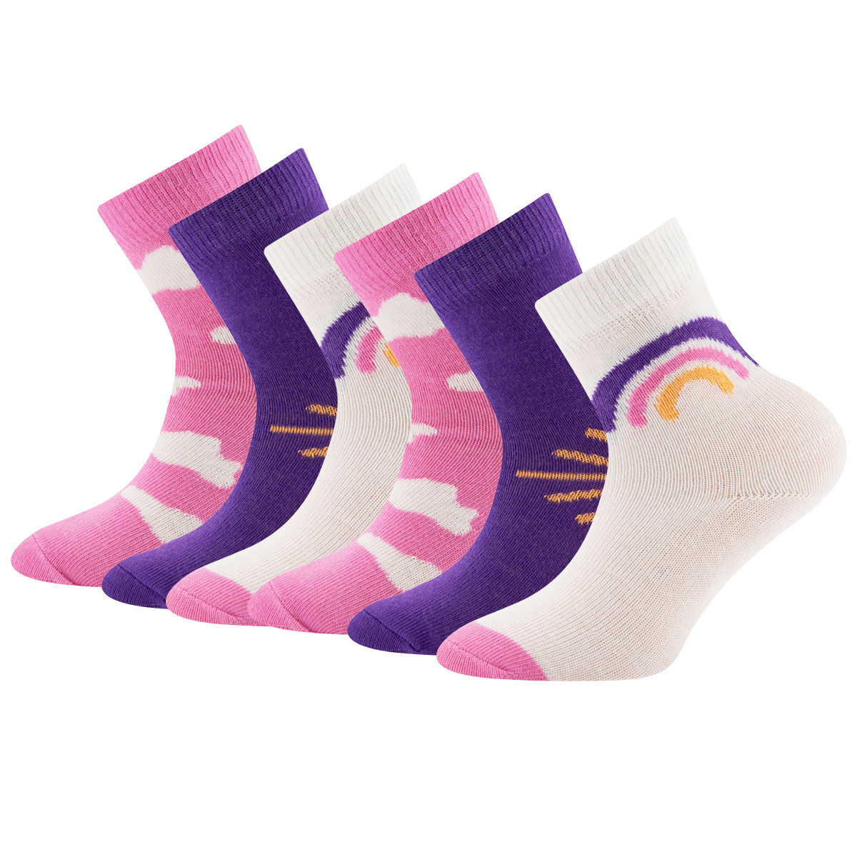 EWERS Socken 6er Pack Regenbogen, Gr. 19-22, Mehrfarbig