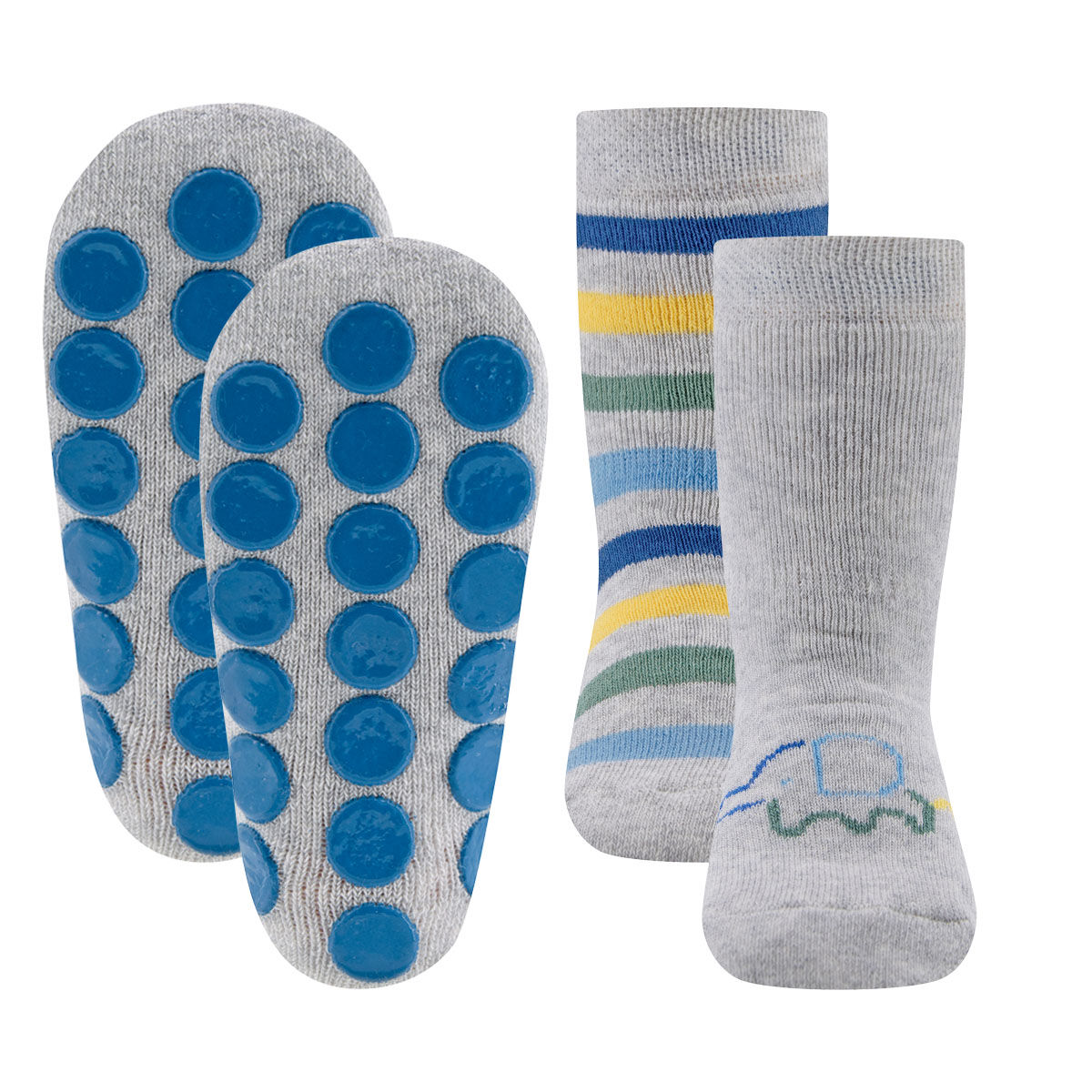 Stoppersocken 2er Pack Elefant/Ringel