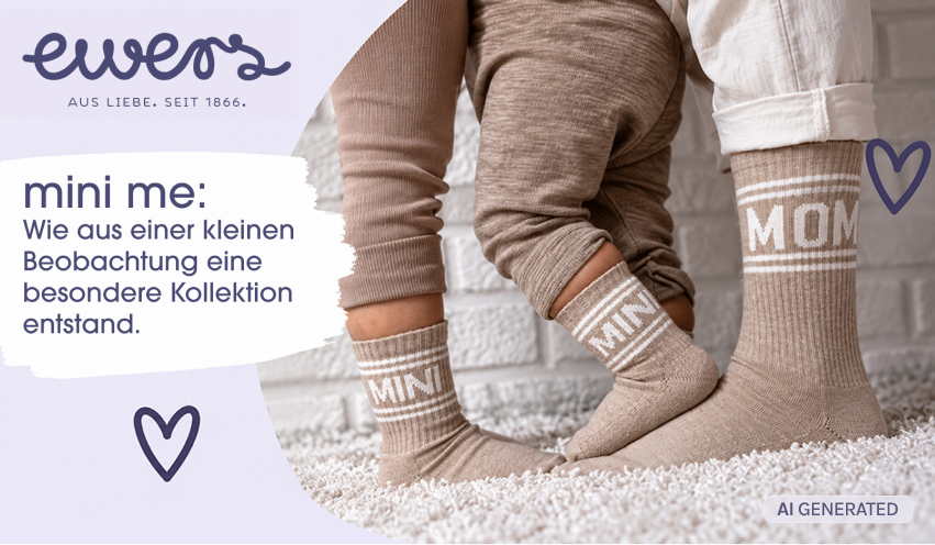 Mutter mit kleiner Tochter die sich anschauen und mini me Socken tragen beide sitzend