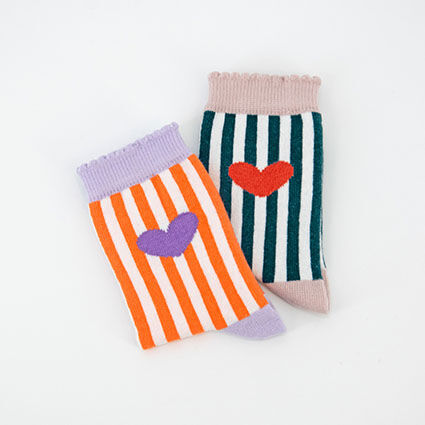 Socken Herz/Streifen
