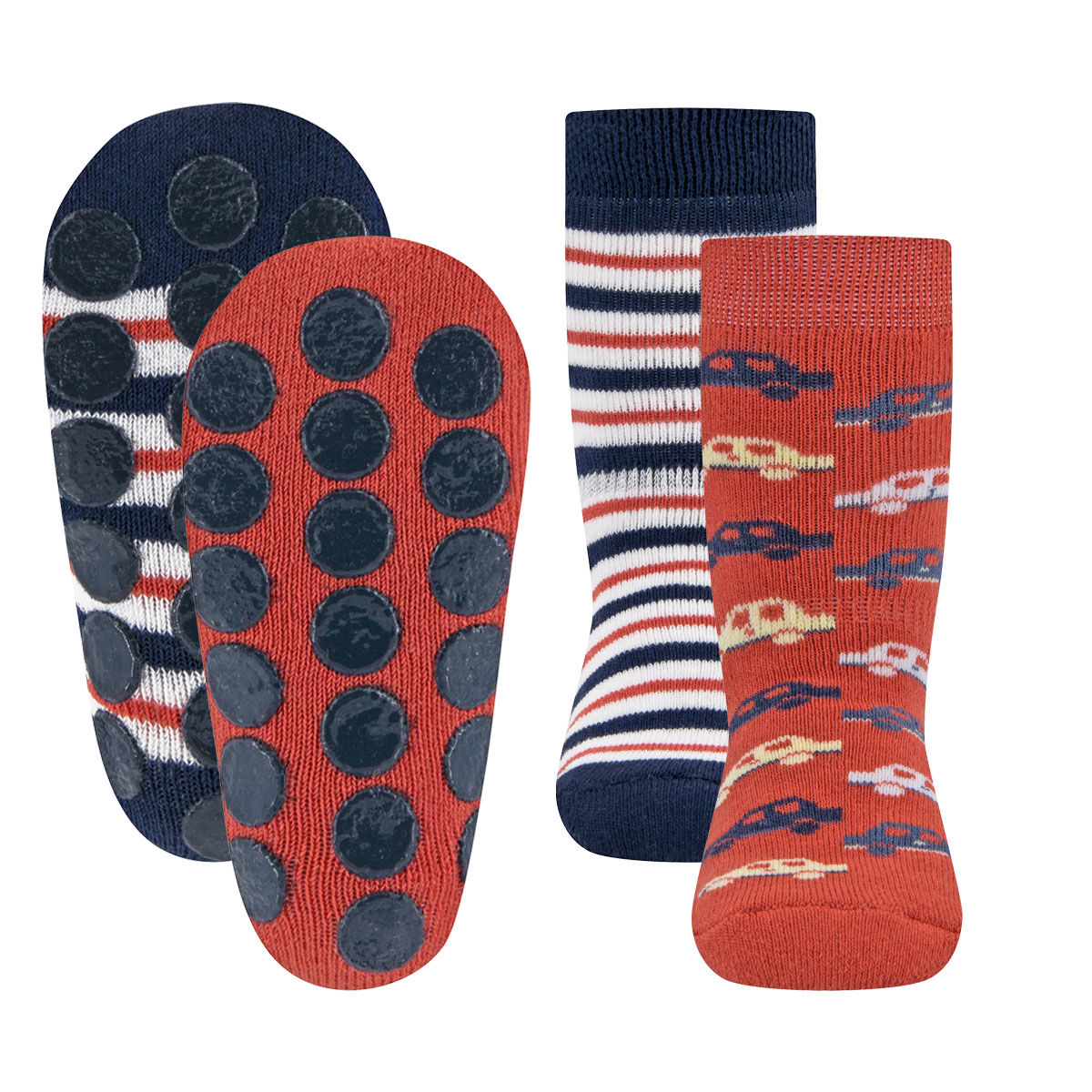 Stoppersocken 2er Pack Autos/Ringel