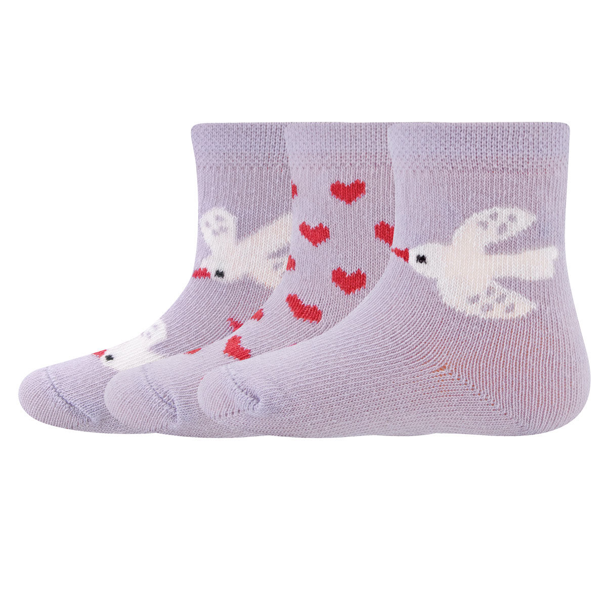 Socken 3er Pack Vögel/Punkte